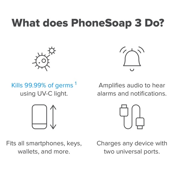 Phone Soap 3 White Case kills 99% of the bacteria - Picture 4 of 6